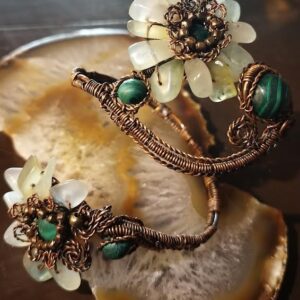 Jade and Malakite Flowers Bracelet